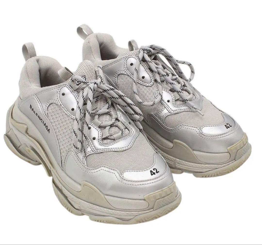 Balenciaga Triple S Mesh Leather Sneakers