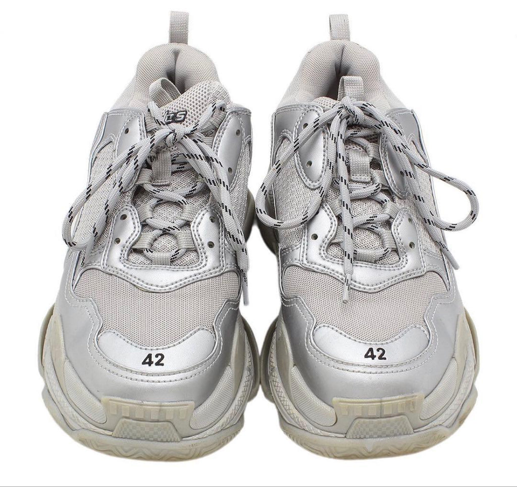 Balenciaga Triple S Mesh Leather Sneakers