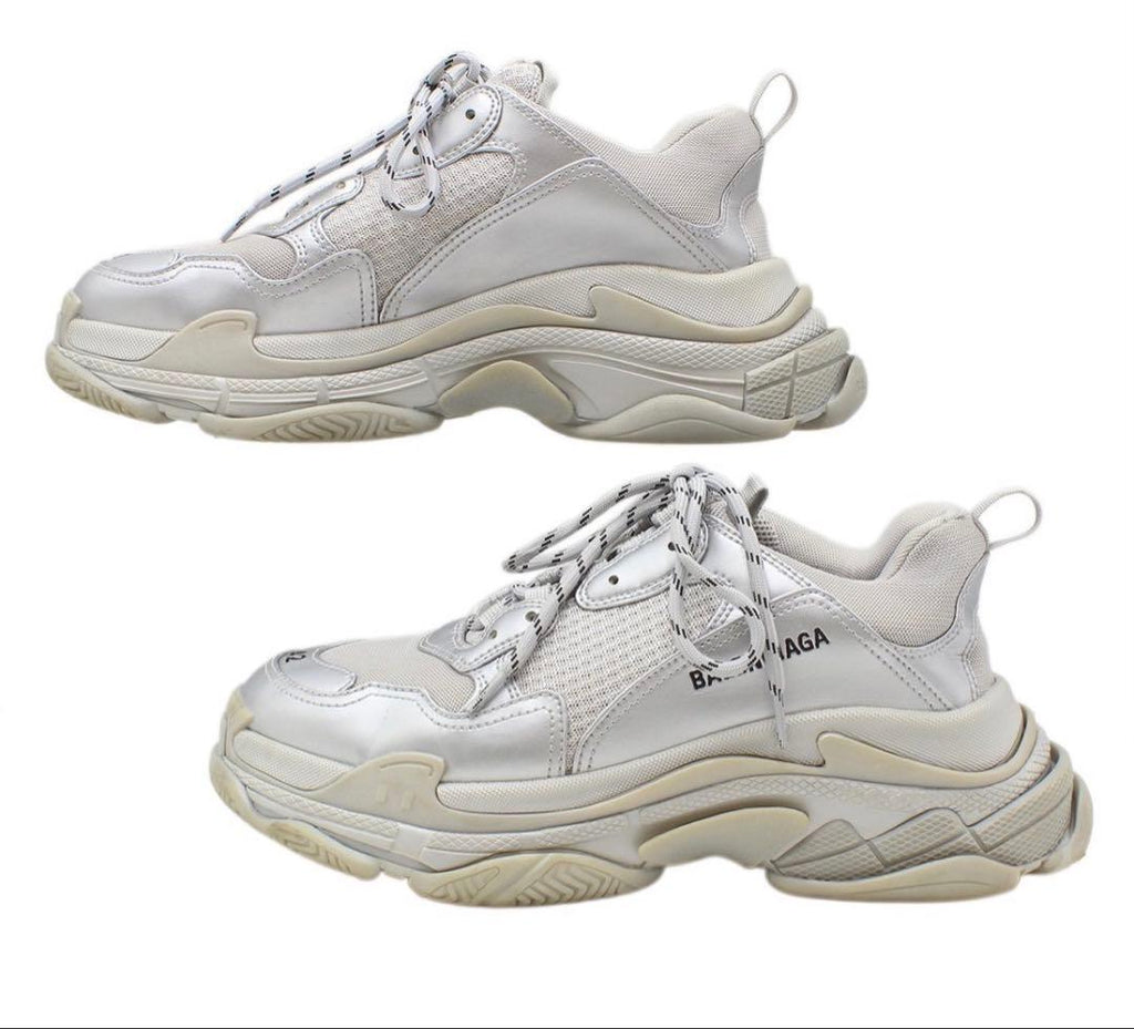 Balenciaga Triple S Mesh Leather Sneakers