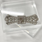 Chanel Brooch Coco Mark Rhinestone Ribbon Pearl Silver — view 3