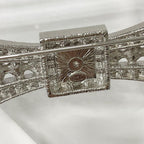 Chanel Brooch Coco Mark Rhinestone Ribbon Pearl Silver — view 5