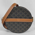 Celine Round Purse Triomphe Canvas Shoulder Bag