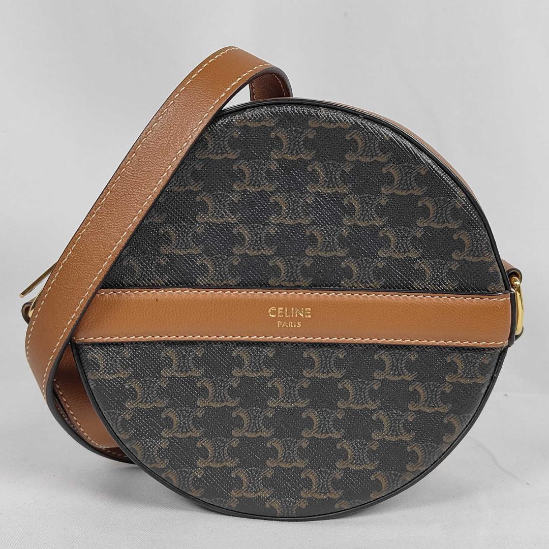 Celine Round Purse Triomphe Canvas Shoulder Bag