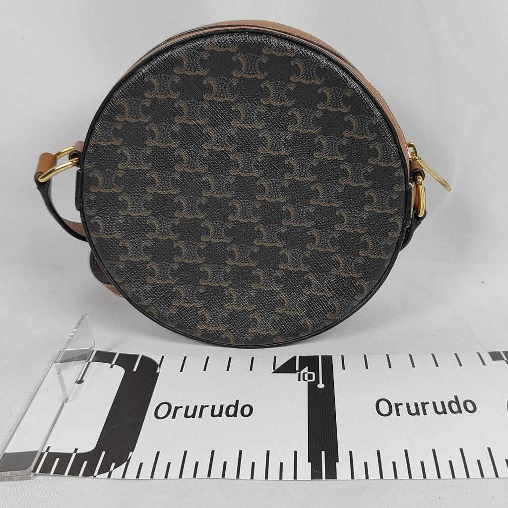 Celine Round Purse Triomphe Canvas Shoulder Bag — view 2