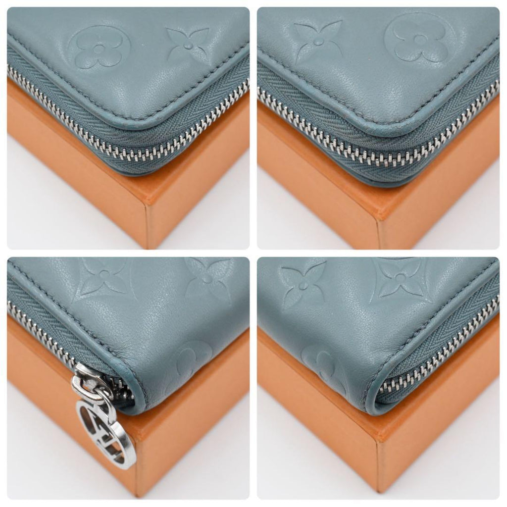 Louis Vuitton Monogram Cousin Zippy Wallet Blue