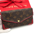 Louis Vuitton Monogram Portefeuille Sarah Retiro Red Brown Wallet