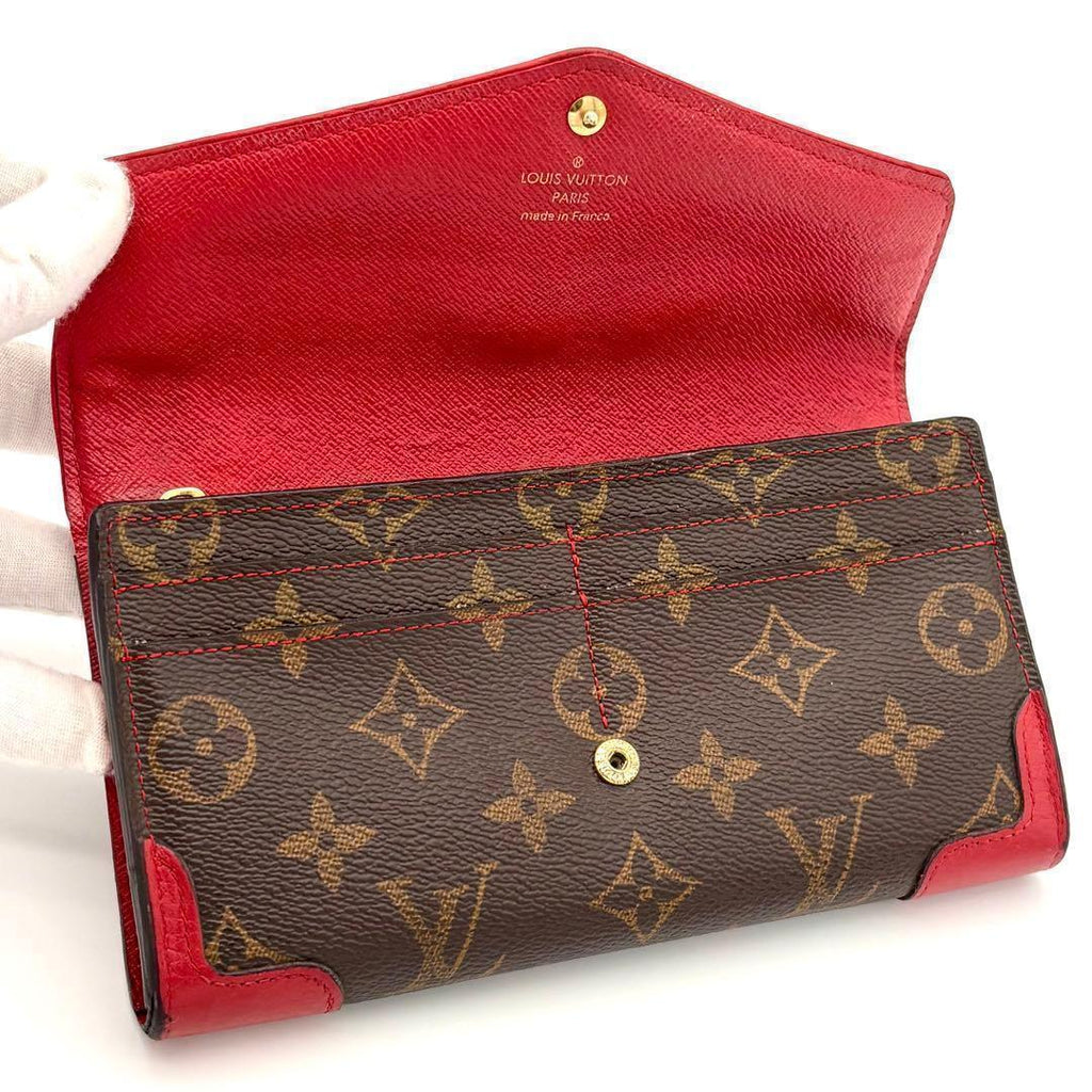Louis Vuitton Monogram Portefeuille Sarah Retiro Red Brown Wallet — view 3