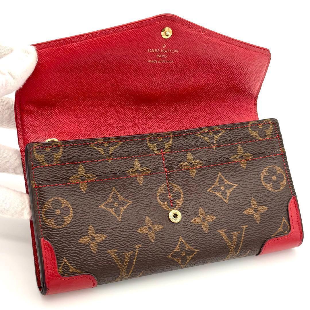 Louis Vuitton Monogram Portefeuille Sarah Retiro Red Brown Wallet — view 3