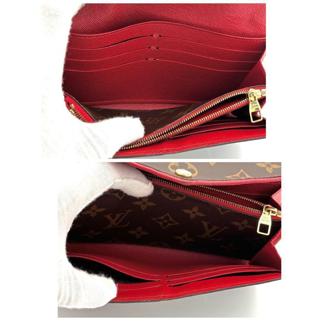 Louis Vuitton Monogram Portefeuille Sarah Retiro Red Brown Wallet — view 6