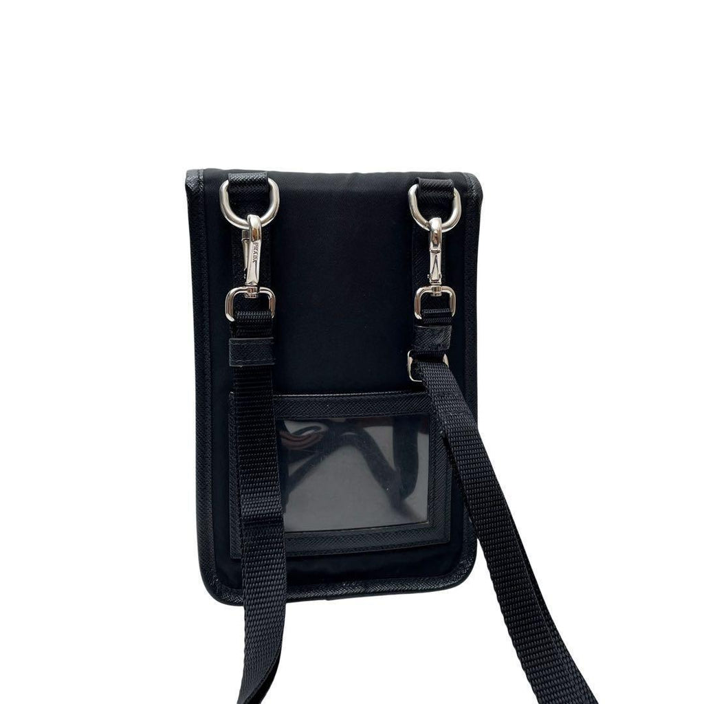 Prada Saffiano Triangle Plate Logo Phone Case — view 2