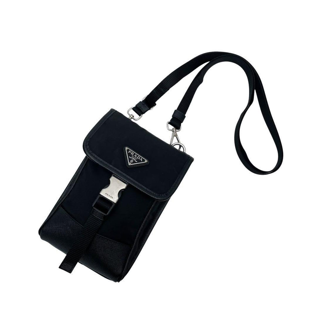 Prada Saffiano Triangle Plate Logo Phone Case — view 3