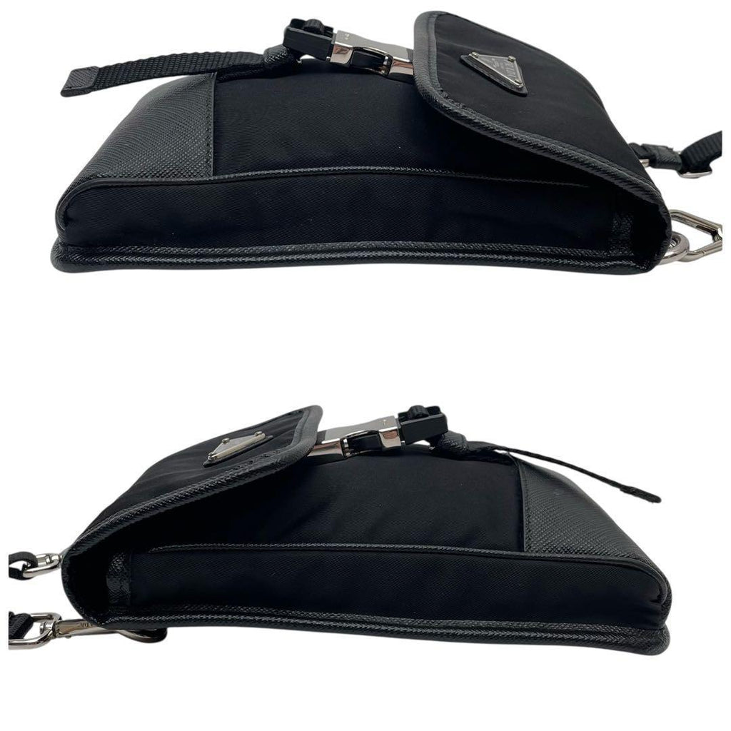 Prada Saffiano Triangle Plate Logo Phone Case — view 4