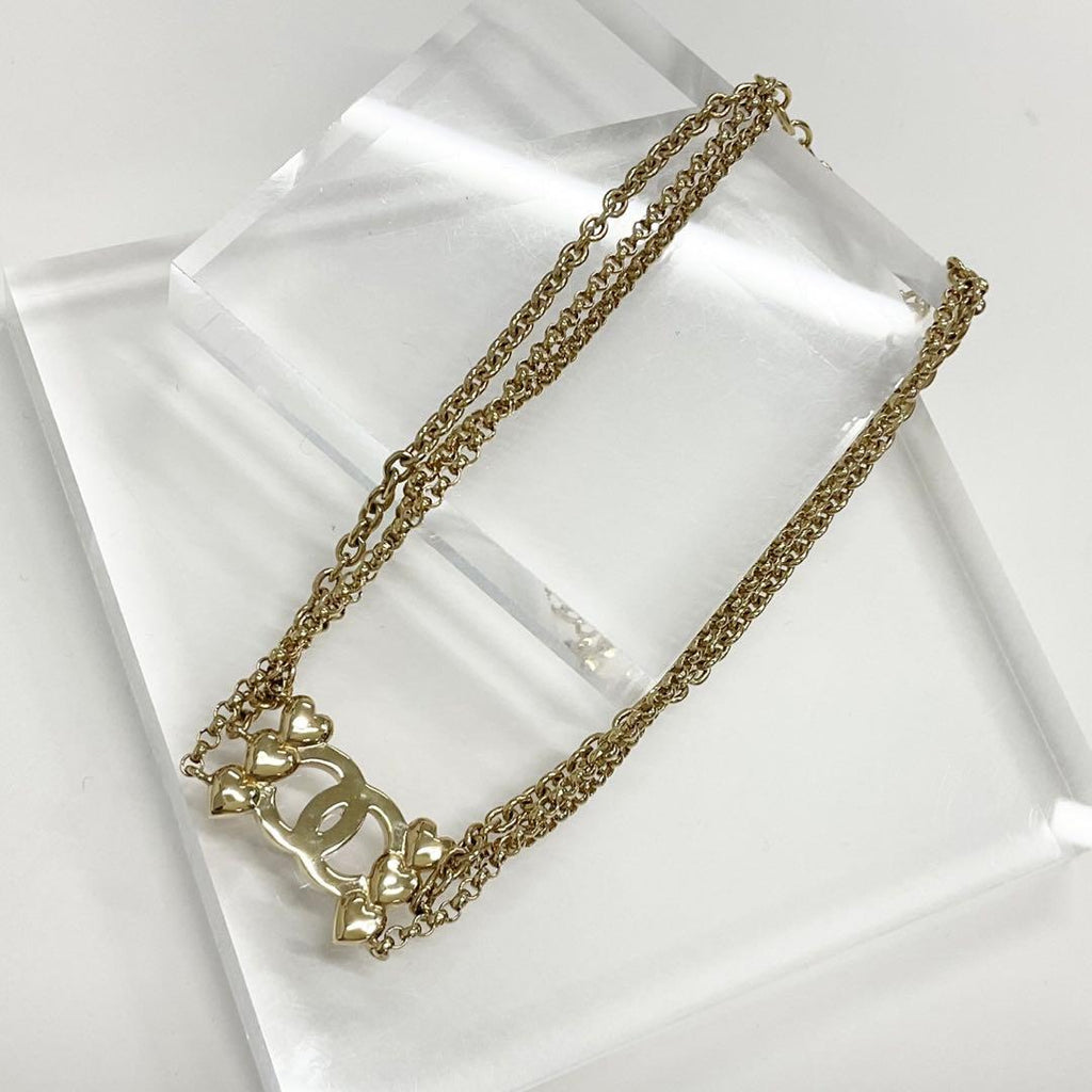 Chanel Necklace Choker Coco Mark Rhinestone Heart — view 3