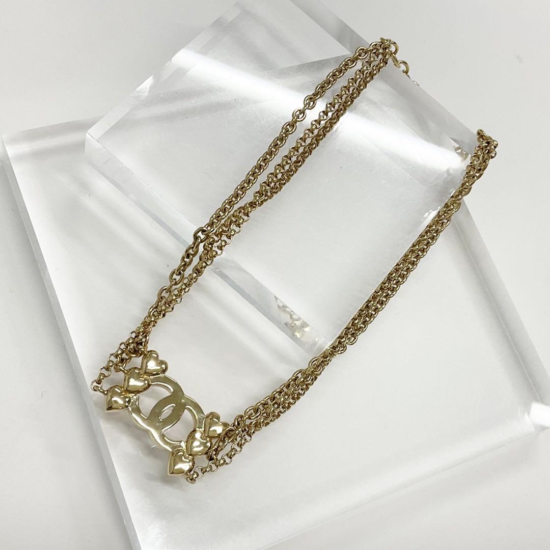 Chanel Necklace Choker Coco Mark Rhinestone Heart — view 3