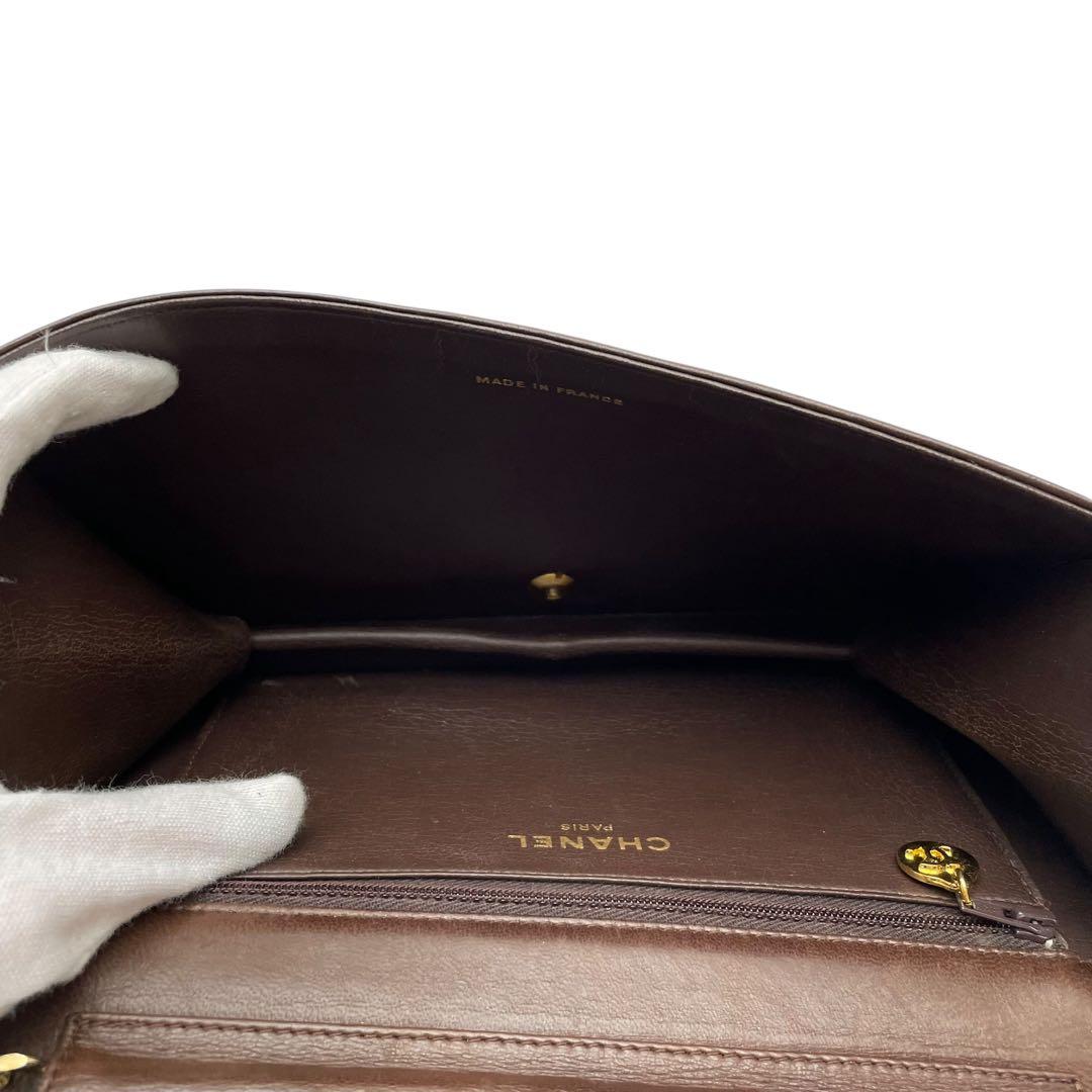 Chanel Quilted Lambskin Chain Shoulder Bag Flap Brown — view 8