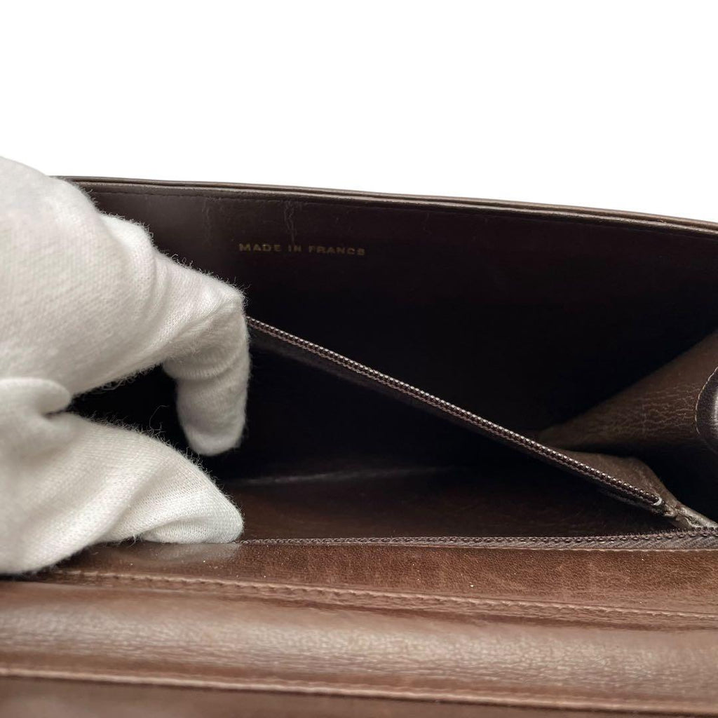 Chanel Quilted Lambskin Chain Shoulder Bag Flap Brown — view 9