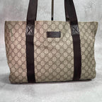 Gucci GG Tote Brown Beige Logo Leather — view 2