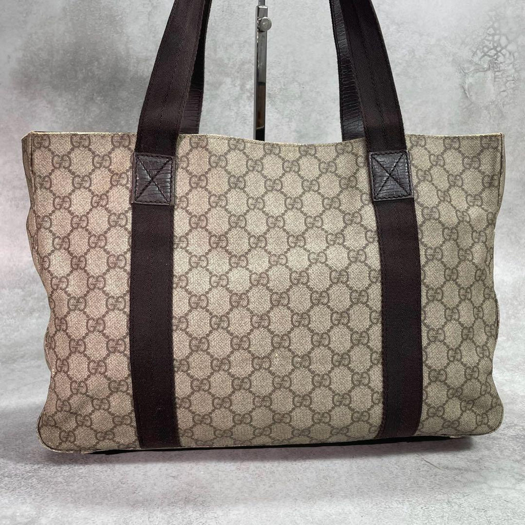 Gucci GG Tote Brown Beige Logo Leather — view 3