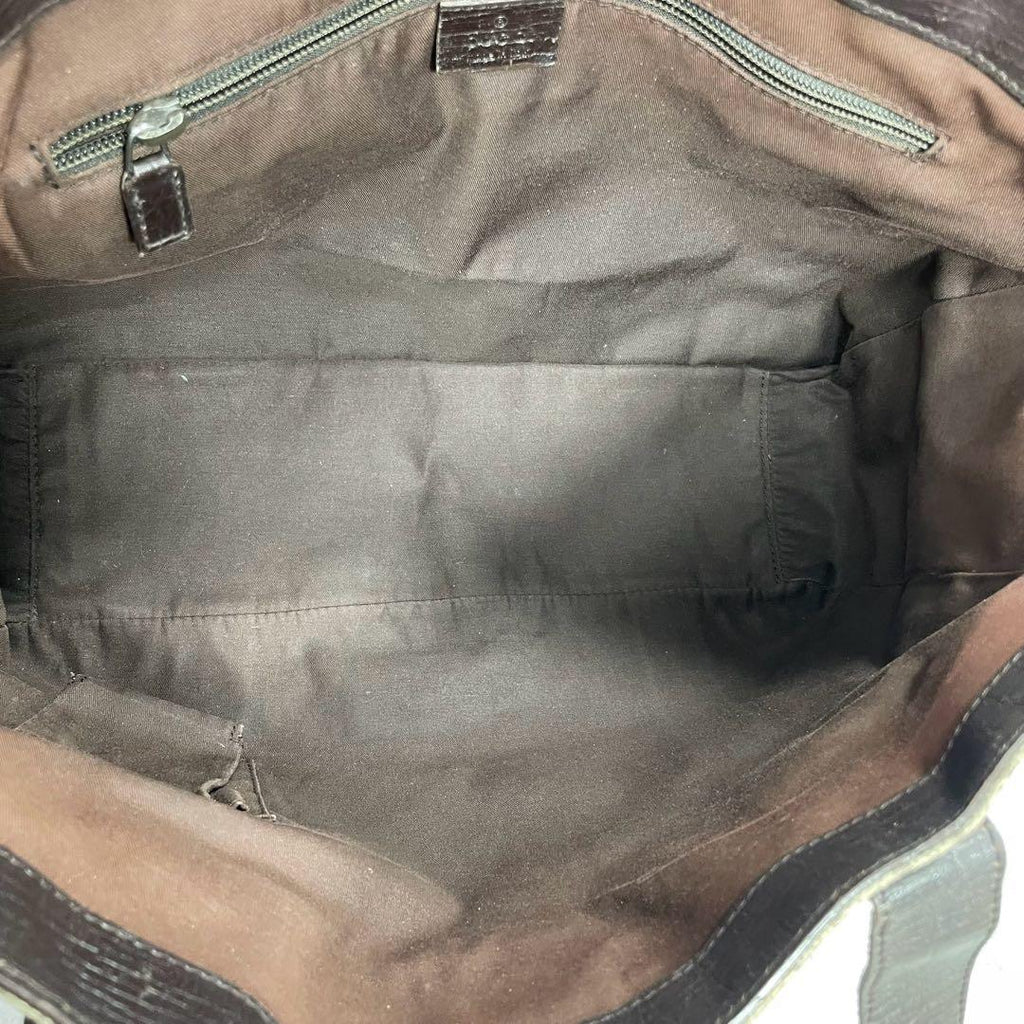 Gucci GG Tote Brown Beige Logo Leather — view 5