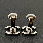 Chanel CC Logo Earrings Rhinestone Silver Icon — view 5