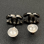 Chanel CC Logo Earrings Rhinestone Silver Icon — view 6