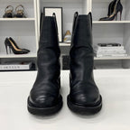 Chanel Leather Logo CC Short Boots Black — view 4