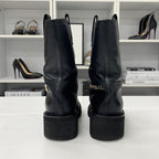 Chanel Leather Logo CC Short Boots Black — view 6