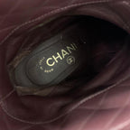 Chanel Leather Logo CC Short Boots Black — view 8