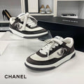 Chanel CC Logo Suede Sneakers Gray