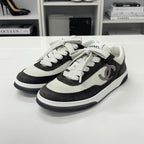 Chanel CC Logo Suede Sneakers Gray — view 3