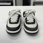 Chanel CC Logo Suede Sneakers Gray — view 4