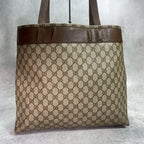 Gucci GG Tote Brown Logo Leather Beige — view 3