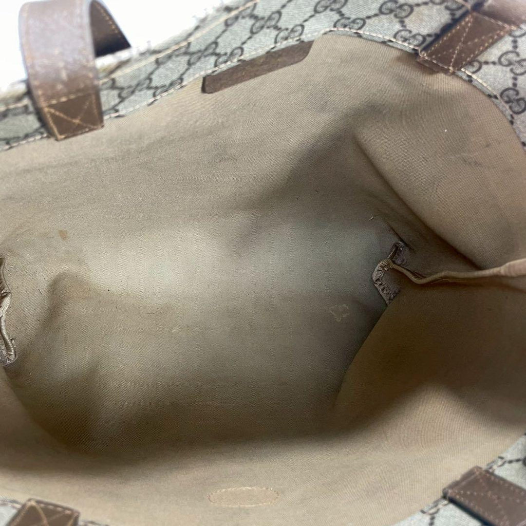 Gucci GG Tote Brown Logo Leather Beige — view 4