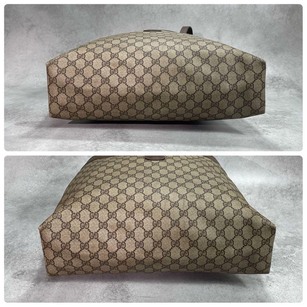 Gucci GG Tote Brown Logo Leather Beige — view 7