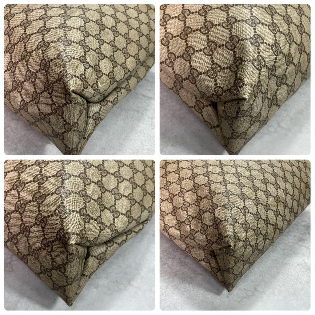 Gucci GG Tote Brown Logo Leather Beige — view 8