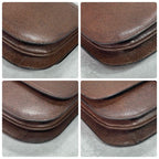 Gucci Shoulder Bag Brown Leather Logo Gold — view 9
