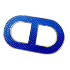 Hermes Chaine D'ancre Brooch Blue Leather Silver — view 2