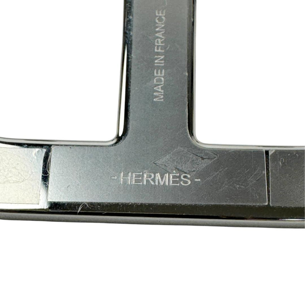 Hermes Chaine D'ancre Brooch Blue Leather Silver — view 7