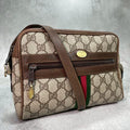 Gucci GG Sherry Line Shoulder Bag Brown Logo