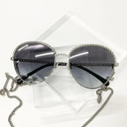 Chanel Sunglasses CC Logo Chain Eyewear Silver — view 2