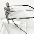 Chanel Sunglasses CC Logo Chain Eyewear Silver — view 6