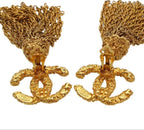 Chanel CC Logo Fringe Swing Earrings — view 5