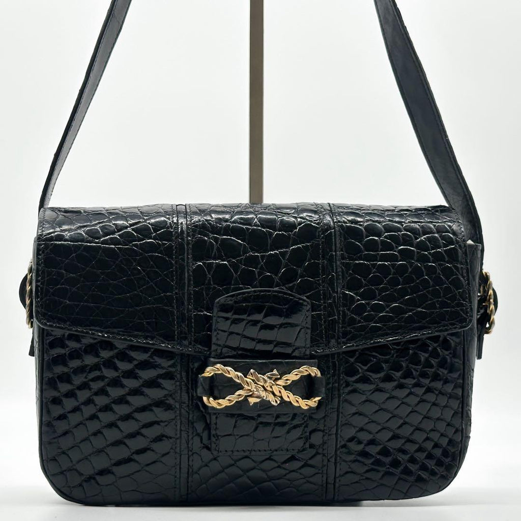 Celine Vintage Croc Shoulder Leather Rope — view 2