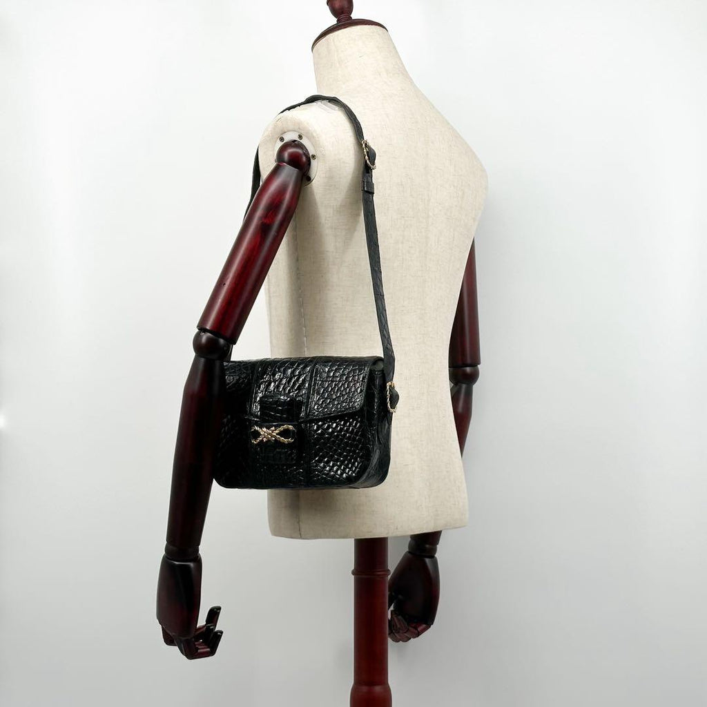 Celine Vintage Croc Shoulder Leather Rope — view 5