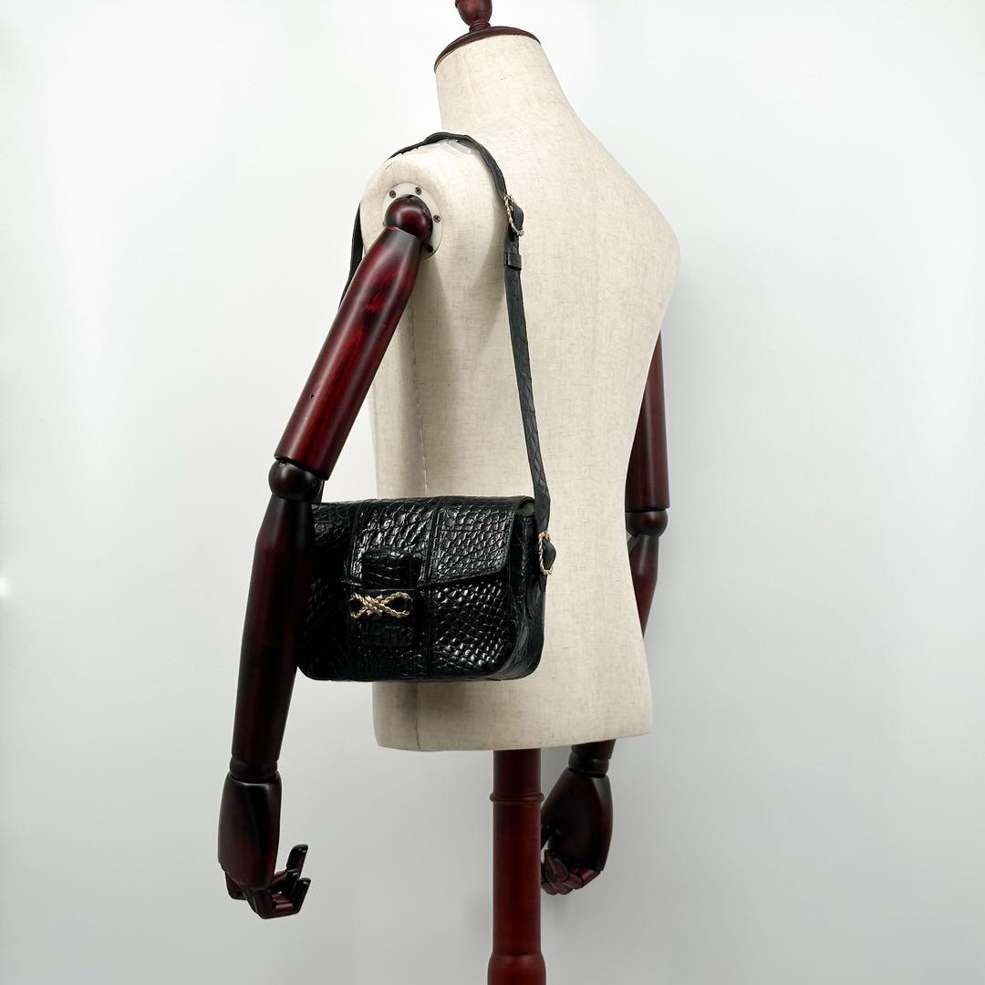 Celine Vintage Croc Shoulder Leather Rope — view 5