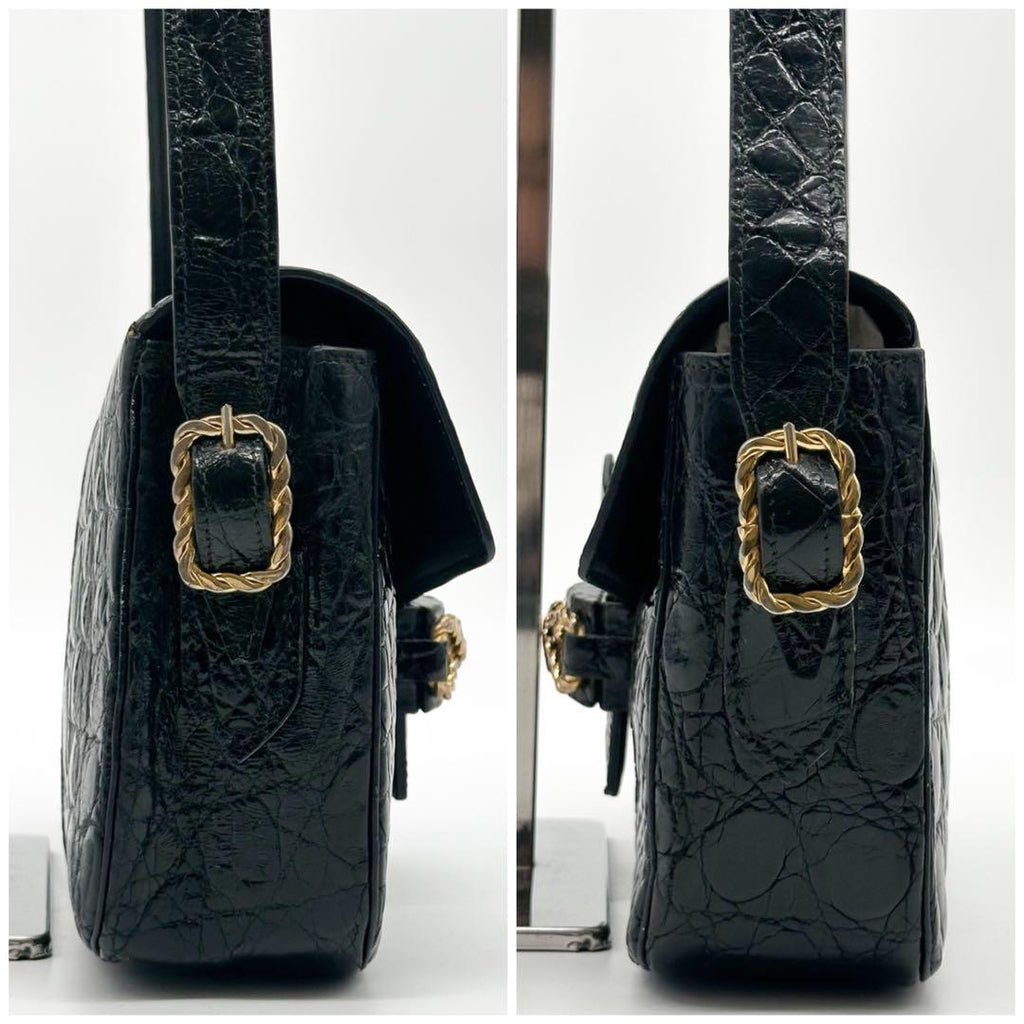 Celine Vintage Croc Shoulder Leather Rope — view 6