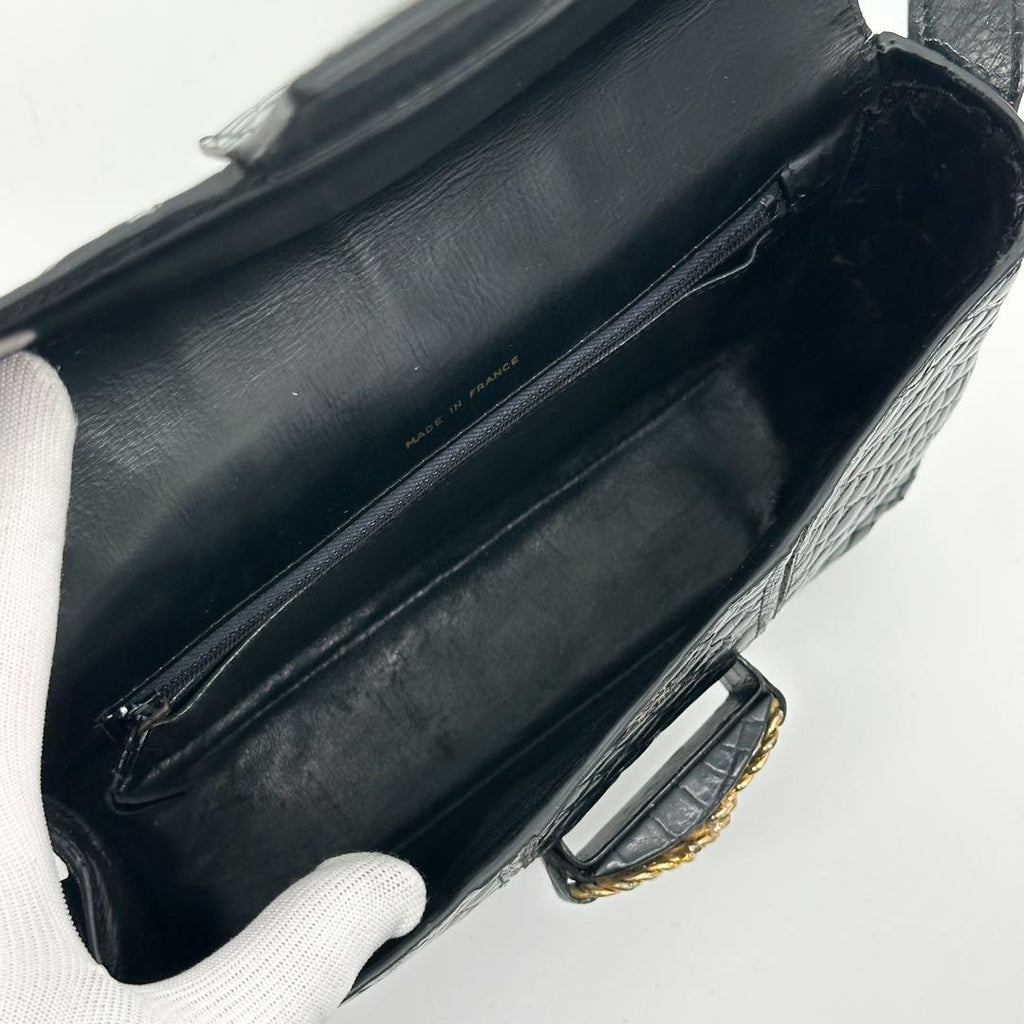 Celine Vintage Croc Shoulder Leather Rope — view 9