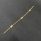 Celine Triomphe Logo Chain Bracelet Bangle Gold