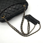 Chanel Chain Shoulder Bag Lambskin CC Logo Quilted Black — view 8