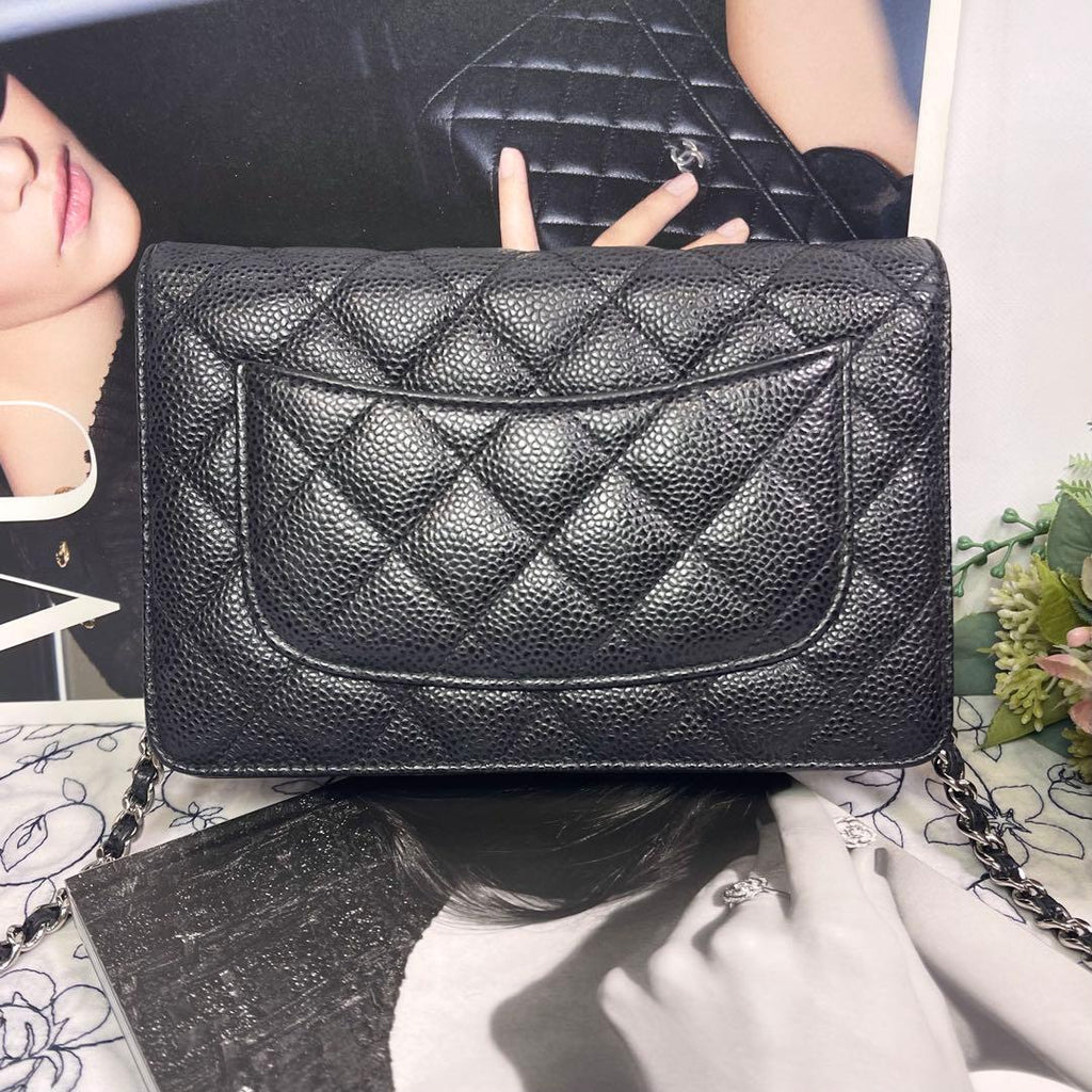 Chanel Chain Wallet Caviar Leather Black Shoulder — view 3